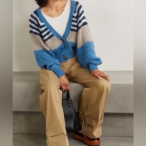 Remain Birger Christensen Esther Striped Brushed Knitted Cardigan